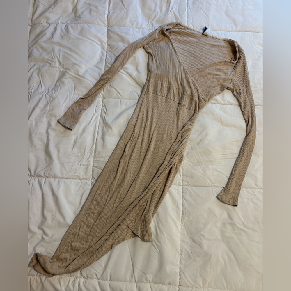 Windsor Tan Long Sleeve Dress